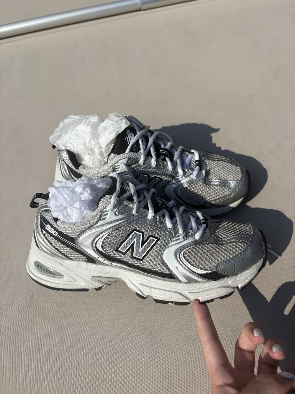 New Balance 530 Silver/Gray Mesh Sneakers Women’s Size 6.5